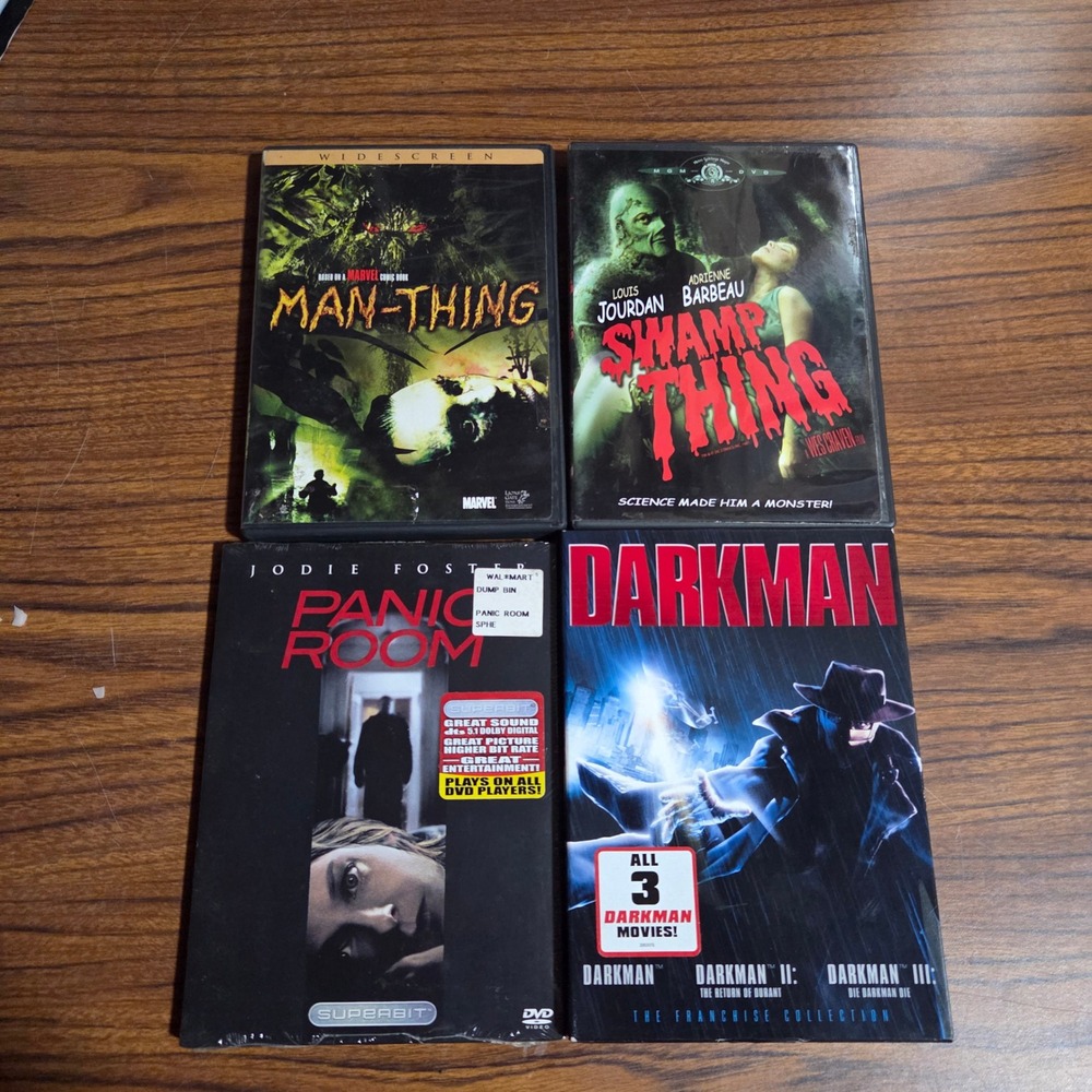 Horror Action DVD Lot Darkman Trilogy Swamp Thing Man-Thing Panic Room Superbit